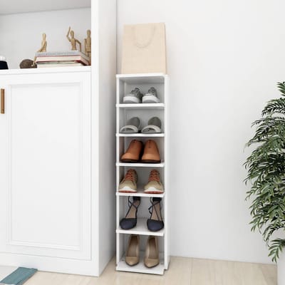 vidaXL - Schoenenkast - 27,5x27x102 - cm - bewerkt - hout - wit