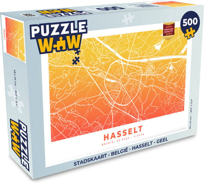 Puzzel Stadskaart - België - Hasselt - Geel - Legpuzzel - Puzzel 500 stukjes - Plattegrond