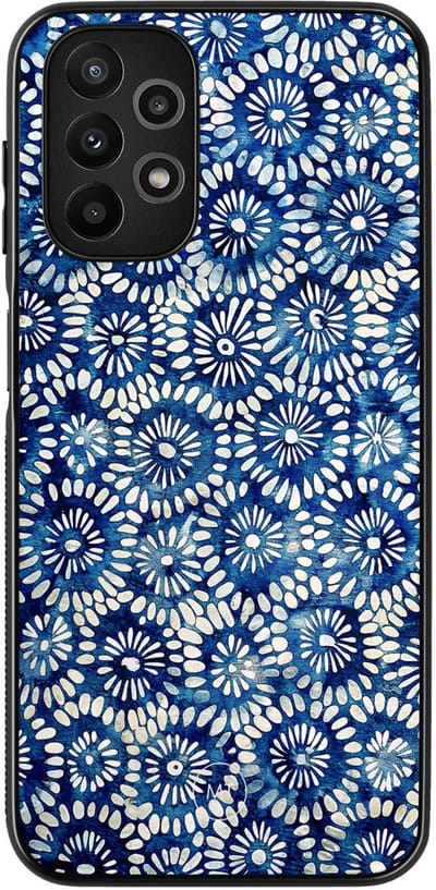 Hoesje geschikt voor Samsung Galaxy A13 4G - Azure daisies - TPU Hard Case Backcover - Blauw - Mooie Telefoonhoesjes
