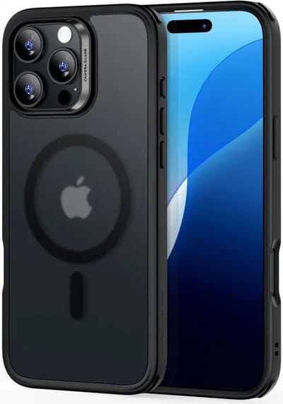 ESR Classic Hybrid HaloLock Hoesje Geschikt voor Apple iPhone 16 Pro Max | Compatibel met MagSafe en HaloLock | Back Cover met Magneet | Frosted Zwart