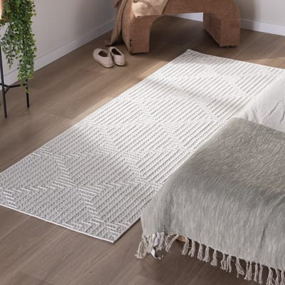 Studio Clarice Loper vloerkleed - Hidde 3D Lines Wit - 80x250cm