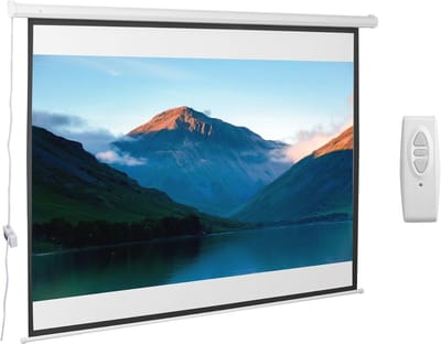Projectiescherm 4:3 elektrisch 203 x 152 cm met afstandsbediening voor films en presentaties