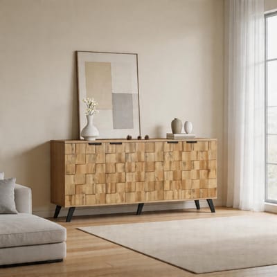 KOMHTOM Dressoir - 160 cm breed, 4 deuren - Veelzijdig opbergmeubel - Voor woon- en slaapkamer