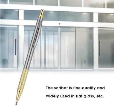 Scratch Pen - Tungsten Carbide Tip - Diamond Glass Cutter - Metal Cutting - Lettering - Engraver - Replacement Marking Tip (Gold)