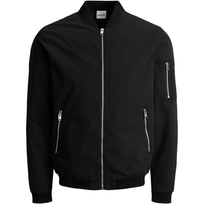 Jack And Jones Zwart bomberjack zijzakken en ritslsuiting - XS