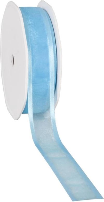 Satin edge Organzalint Turquoise – 25 mm × 25 m – Organza