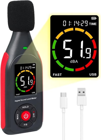 Professionele Decibelmeter - DB Meter - Geluidsmeter - Zwart