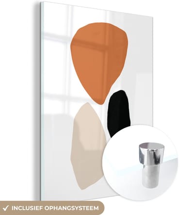 MuchoWow® Glasschilderij 120x160 cm - Schilderij acrylglas - Abstract - Minimalisme - Design - Foto op glas - Schilderijen