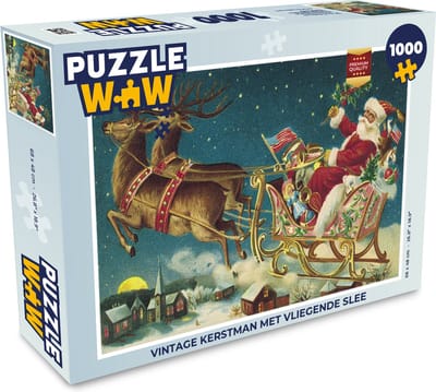 Puzzel Kerstmis - Winter - Vintage - Legpuzzel - Puzzel 1000 stukjes volwassenen - Kerst - Cadeau - Kerstcadeau voor mannen, vrouwen en kinderen