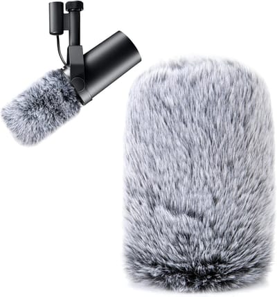 Popfilter voor Microfoon - Fluffy Windscreen voor Dynamische Microfoons, Blokkeer Plosieve Geluiden en Verbeter Geluidskwaliteit