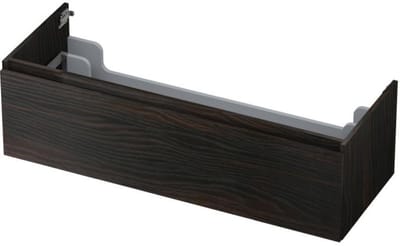 INK - Onderkast 1 Lade Greeploos met Houten Keerlijst - 1200x450x350 Mm - Intens Eiken