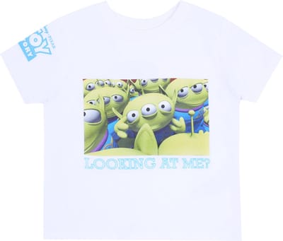 Wit T-shirt, T-shirt bedrukt met Toy Story groene aliens DISNEY