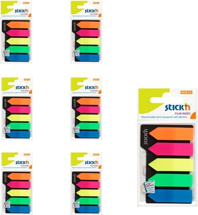 Stick'n Film Index pijlen - Bladwijzer - 6-pack - 45x12mm - 750 index tabs totaal
