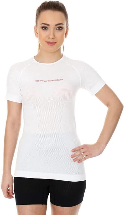 Brubeck Dames Sportkleding - 3D PRO Hardloopshirt / Sportshirt - Naadloos - Wit-S