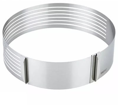 Kinghoff Set van 3 Cake Ringen - Roestvrij Staal - Ø 24-30 cm x 8,5 cm Hoogte - Verstelbare Diameter - Cakevorm - Bakvorm - Verstelbaar