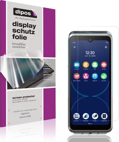 dipos – 4x Beschermfolie geschikt voor Ingenico Axium DX8 | Krasbestendige & heldere Screenprotector Ultra-Thin