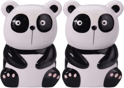 Waterverdamper radiator - 2x - panda - kunststeen - kinderkamer - 17 cm - luchtbevochtiger