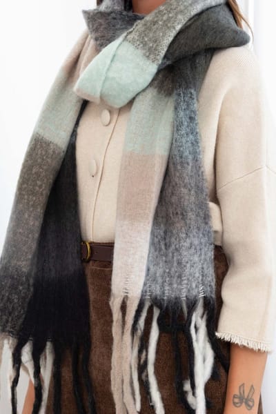 sjaal dames - sjaal dames winter - warme wintersjaal - omslagdoek - 250 cm