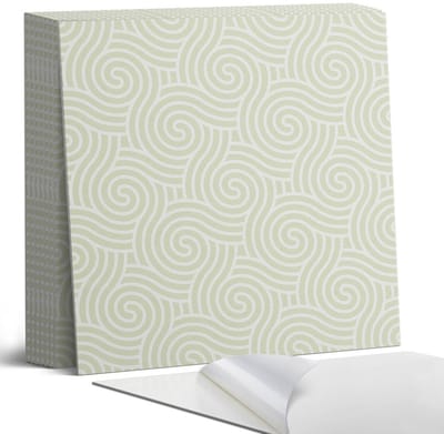 Coloray Plaktegels - Golven in een spiraalpatroon Portugese Tegels - 30 cm x 30 cm - Romig Plaktegels - 9 stuks - Vierkant PVC Tegels - Plaktegels Keuken - Zelfklevende Vloertegels - Vinyl Tegels - Zelfklevende Tegels