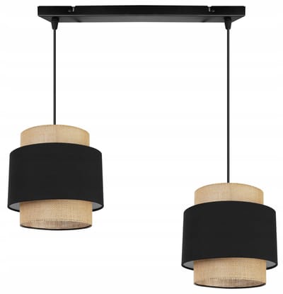 Boho Hanglamp Jute Zwart/Beige - Stijlvolle Verlichting voor Woonkamer