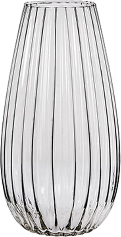 Alessandro Vaas - rallado - glas - streep relief - 15 x 15 x 30 cm - bloemenvaas