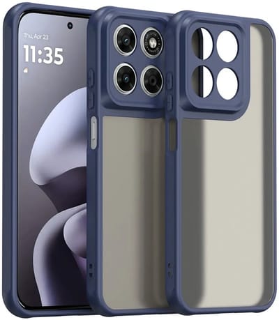 Hoesje geschikt voor Motorola Moto G87/G77/G76 - Phonesta AirFrost Semi-Transparante Back Cover - Mat Blauw