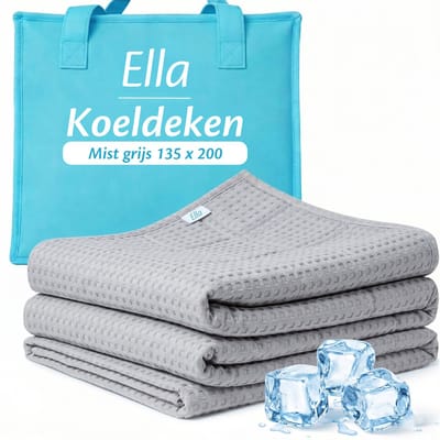 EL-Life Koeldeken 135x200 cm - 100% Bio-Tencel - Zelfkoelende deken - Cooling blanket - Zomerdekbed - Zomerdeken - Mistig grijs