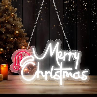 Dailygoods- Neon Kerstverlichting Grote 41cm - Wanddecoratie - Feestelijke Opknoping - USB Aangedreven - Verstelbare Helderheid - Moderne Kerstverlichting - Neonlicht