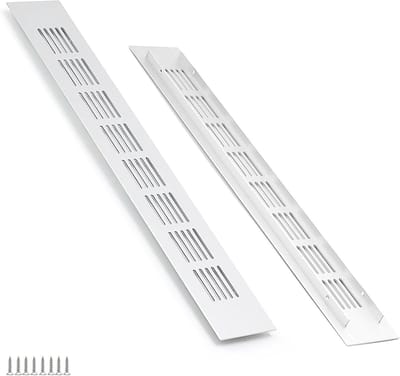 Ventilatierooster Aluminium - Luchtgaten - Luchtcirculatie Verbeteren - Corrosiebestendig Materiaal - 350x50mm - Zilver