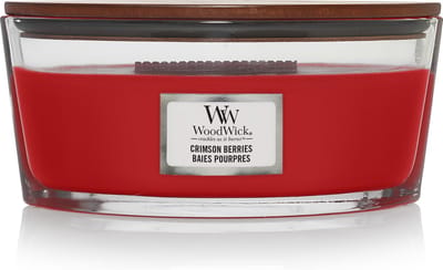 WoodWick Heartwick Flame Ellipse Geurkaars - Crimson Berries - 50 branduren