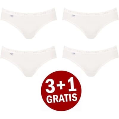 sloggi Basic+ Dames Mini slip - 4-pack - Wit