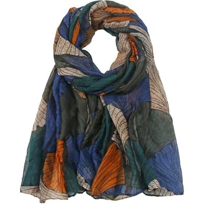 Lente Mode Ginkgo Biloba Bloemen Viscose Sjaal Dames Print Voile Sjaals En Wraps Pashmina Foulards Moslim Hijab 180*80Cm gray