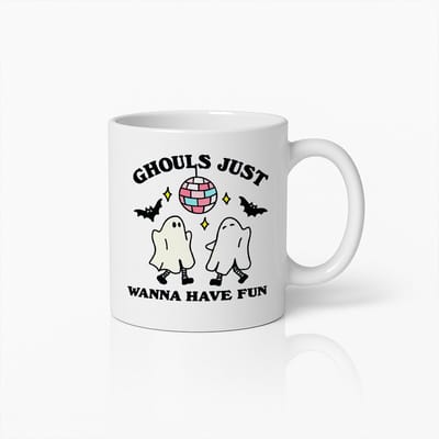Leuke Halloween Geesten Mok "Ghouls Just Wanna Have Fun" – Schattige Griezelige Koffiebeker Cadeau