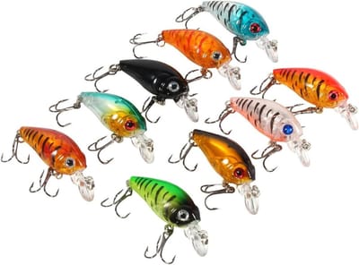 Set van 9 Minnow Vissen Lures van 4.5 cm en 4g, Perfect voor Baars, Zoet- en Zoutwater Visserij