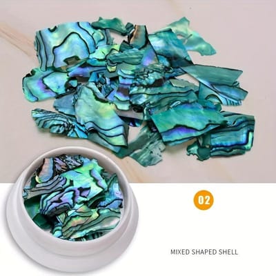 Feuilles de Nacre d'Abalone Ultra-Fines, Décoration d'Art d'Ongles en Nacre Naturelle de Paua, Feuilles Minces pour Design d'Ongles Couleur Arc-en-Ciel pour Accessoires de Nail Art DIY
