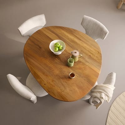 Eettafel Aalborg - Acaciahout / Metaal - Bruin / Zwart - 140x76x120 cm (BxHxD) - Organisch
