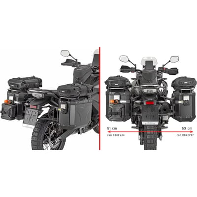 Givi Monokey® Cam-side Trekker Outback Cf Moto 800mt-x 2025 Montage Zijkoffers Grijs
