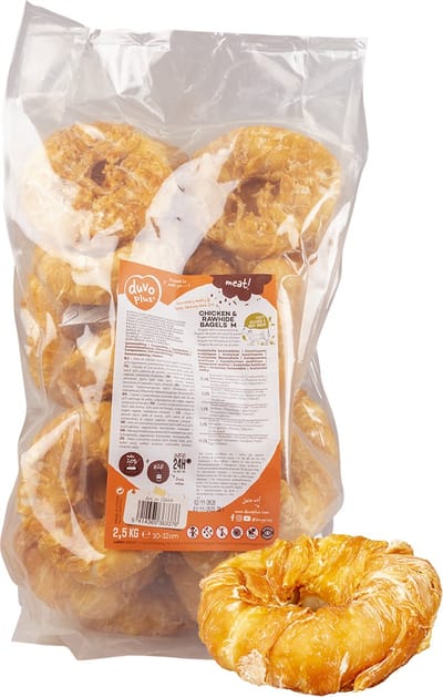 Duvo+ Kip & Runderhuid Bagels medium 2500g +- 22 stuks
