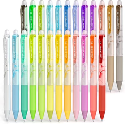 Erasable Gelpennen in 24 Kleuren met Fijne Punt van 0.7mm voor Schrijven, Tekenen en Plannen