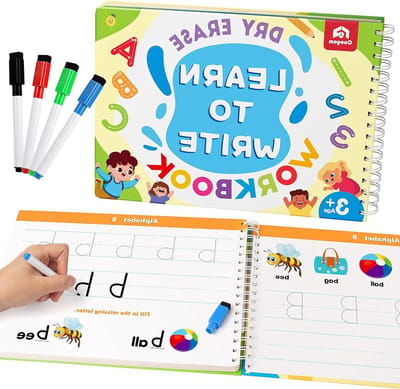 Schrijf- en Leerwerkboek voor Kinderen, Oefeningen met Cijfers en Letters, Montessori Educatief Speelgoed voor Thuis en Kleuterschool