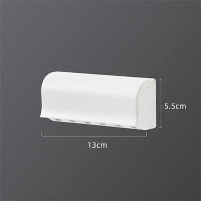 Porte-brosse à dents mural sans perforation, support de dentifrice, support de rangement de dentifrice, organisateur de bain, accessoires de salle de bain white
