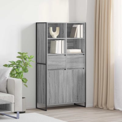 vidaXL - Dressoir - Grijs - Sonoma - 81 - x - 36 - x - 150.5 - cm - Bewerkt - hout
