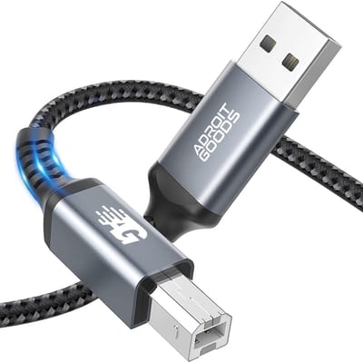 AdroitGoods Usb-A Naar Usb-B Kabel - Printerkabel - 1 Meter - Grijs