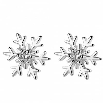 Oorbellen-Zilver-Sneeuwvlok-Zirkonia - Charme Bijoux
