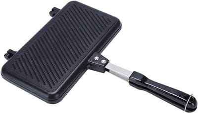Sandwich Maker - Broodjespan Toastapparaat - Ontbijt Maken - Gelijkmatige Warmte - Dubbelzijdig - Zwart