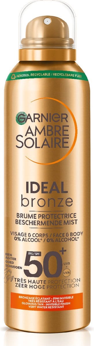 Garnier Ambre Solaire Ideal Bronze Beschermende Mist SPF50+ - beschermt tegen UVB- en UVA-stralen - voor een zongebruind effect - 150 ML