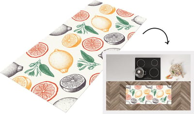 Keukenloper - Loper keuken - Fruit - Vintage - Keuken - Patronen - 120x50 cm - Keukenloper vinyl