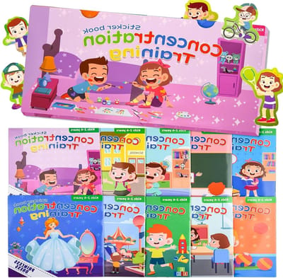 Allecto Plus - Activiteitenstickers Boek voor Peuter 2-6 jaar | Concentratietraining | Reisspeelgoed Educatief Sensorisch Spel Busy Book | 10 stuks