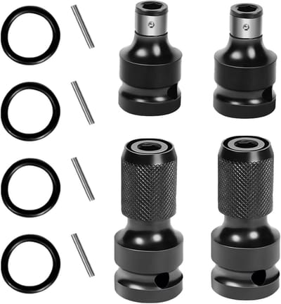 Dopsleutel Adapter Set - Bit Houder - Gereedschap Omzetten - Volledige Legering - 4 Stuks - Zwart
