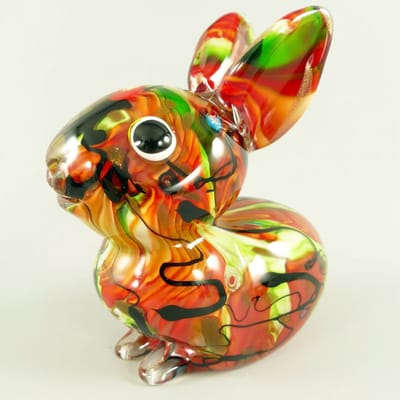 AL - Konijn - Glaswerk - Gekleurd - 17 x 10 x 19 cm